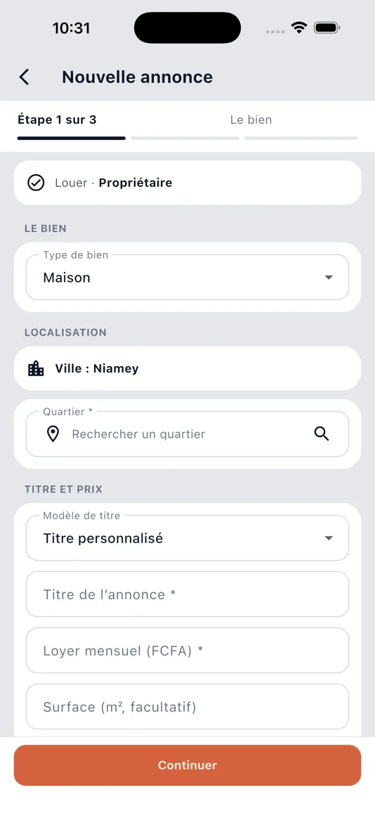 Publication d’une annonce en trois étapes dans l’application Haya